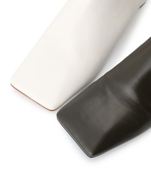 ADAM ET ROPE'（アダムエロペ）の「ワイドスクエアショートブーツ（ブーツ・レディース・カーキ/ホワイト・24.0cm/23.0cm/23.5cm/24.5cm）」の5枚目の写真