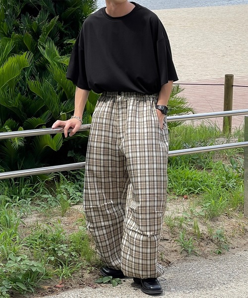 kutir(クティール)の「ワイドチェックスノーパンツ(カーゴパンツ・メンズ・ブラック/ベージュ/イエロー・SMALL/MEDIUM/LARGE)」の9枚目の写真
