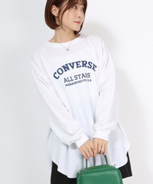 CONVERSE（コンバース）の「CONVERSE（コンバース）ブランドロゴプリント フットボールT/ライトスウェット（スウェット・メンズ）」
