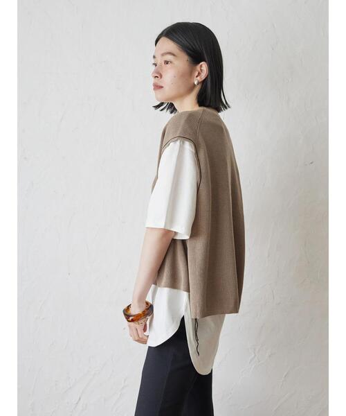 AMERICAN HOLIC（アメリカンホリック）の「SET ニットベスト+カットプルオーバー（Tシャツ/カットソー・レディース・グリーン/ベージュ/チャコールグレー・M/L）」の9枚目の写真