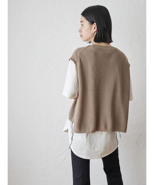 AMERICAN HOLIC（アメリカンホリック）の「SET ニットベスト+カットプルオーバー（Tシャツ/カットソー・レディース・グリーン/ベージュ/チャコールグレー・M/L）」の10枚目の写真