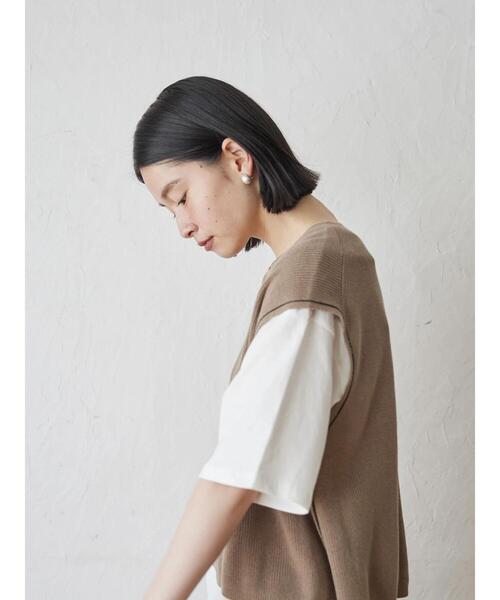 AMERICAN HOLIC（アメリカンホリック）の「SET ニットベスト+カットプルオーバー（Tシャツ/カットソー・レディース・グリーン/ベージュ/チャコールグレー・M/L）」の12枚目の写真