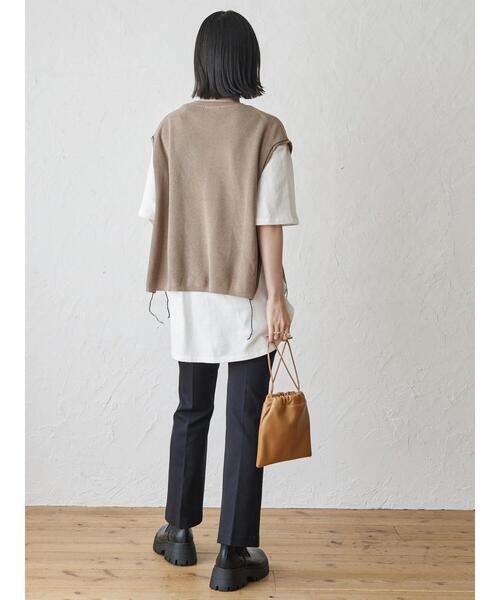 AMERICAN HOLIC（アメリカンホリック）の「SET ニットベスト+カットプルオーバー（Tシャツ/カットソー・レディース・グリーン/ベージュ/チャコールグレー・M/L）」の15枚目の写真