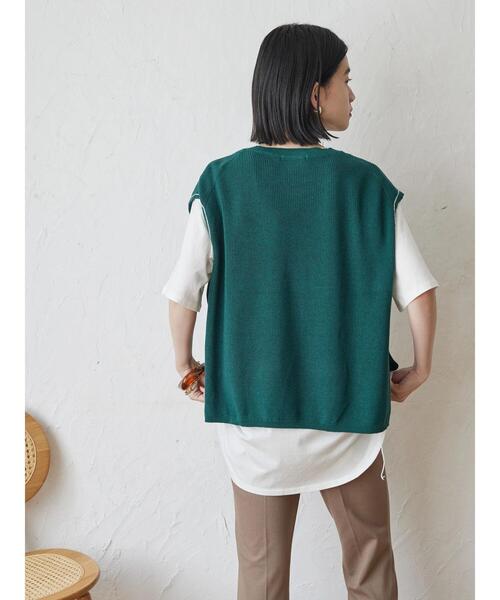 AMERICAN HOLIC（アメリカンホリック）の「SET ニットベスト+カットプルオーバー（Tシャツ/カットソー・レディース・グリーン/ベージュ/チャコールグレー・M/L）」の19枚目の写真