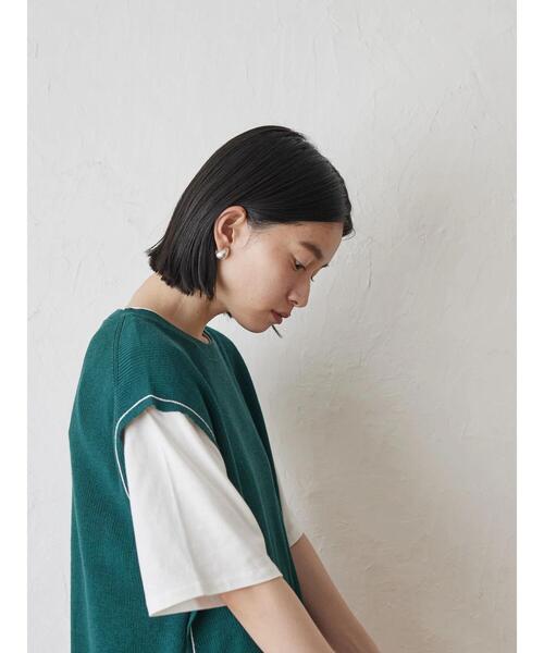 AMERICAN HOLIC（アメリカンホリック）の「SET ニットベスト+カットプルオーバー（Tシャツ/カットソー・レディース・グリーン/ベージュ/チャコールグレー・M/L）」の21枚目の写真