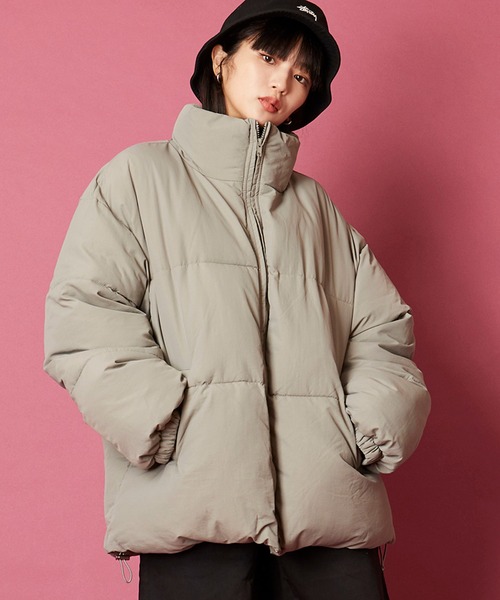 unrelaxing（アンリラクシング）の「ボリュームハイネック撥水ナイロンエコダウンジャケット（ダウンジャケット/コート・メンズ・アイボリー/ブラック/グレー/ライトカーキ/その他/スミクロ/ブルー系/ベージュ・FREE）」の15枚目の写真