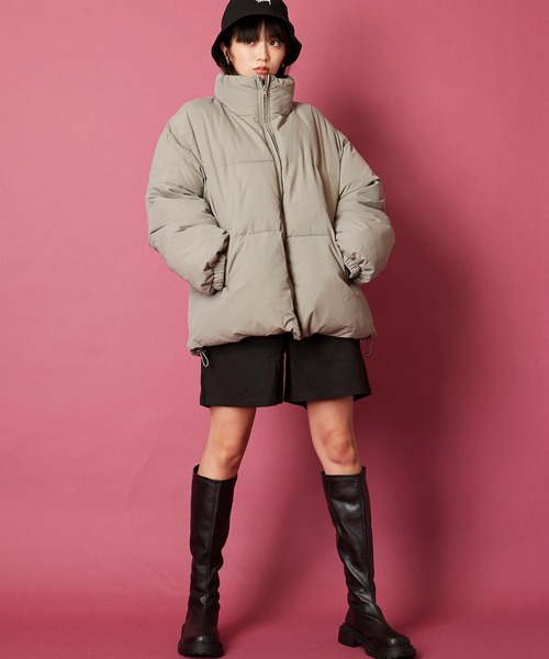 unrelaxing（アンリラクシング）の「ボリュームハイネック撥水ナイロンエコダウンジャケット（ダウンジャケット/コート・メンズ・アイボリー/ブラック/グレー/ライトカーキ/その他/スミクロ/ブルー系/ベージュ・FREE）」の17枚目の写真