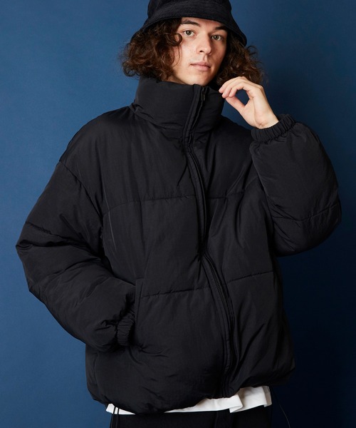 unrelaxing（アンリラクシング）の「ボリュームハイネック撥水ナイロンエコダウンジャケット（ダウンジャケット/コート・メンズ・アイボリー/ブラック/グレー/ライトカーキ/その他/スミクロ/ブルー系/ベージュ・FREE）」の9枚目の写真