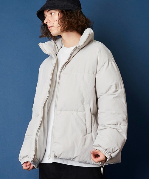 unrelaxing（アンリラクシング）の「ボリュームハイネック撥水ナイロンエコダウンジャケット（ダウンジャケット/コート・メンズ・アイボリー/ブラック/グレー/ライトカーキ/その他/スミクロ/ブルー系/ベージュ・FREE）」の13枚目の写真