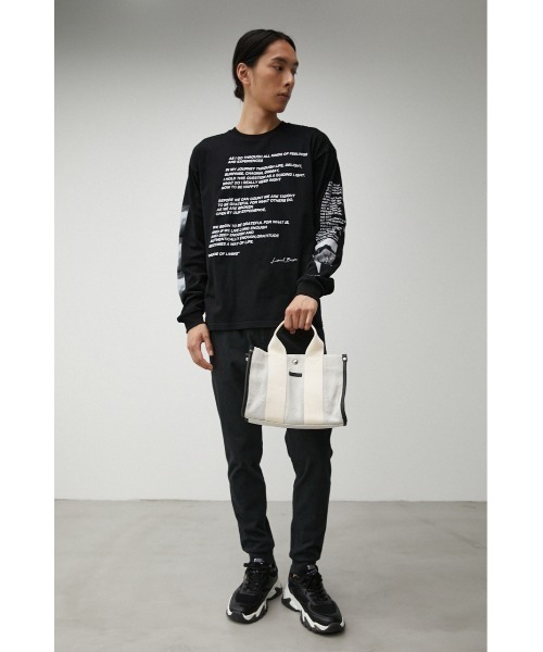 AZUL by moussy(アズールバイマウジー)の「SQUARE CANVAS TOTE BAG/スクエアキャンバストートバッグ(ショルダーバッグ・メンズ・ブラック/オフホワイト・FREE)」の14枚目の写真