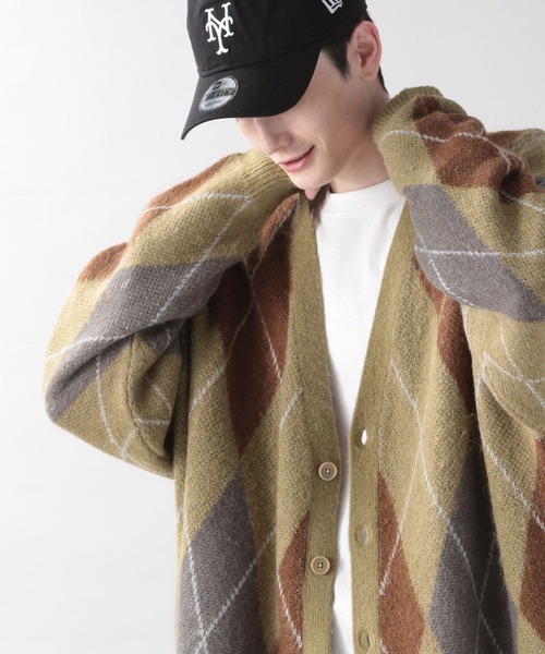 RAGEBLUE（レイジブルー）の「モヘヤアーガイル柄シャギーニット