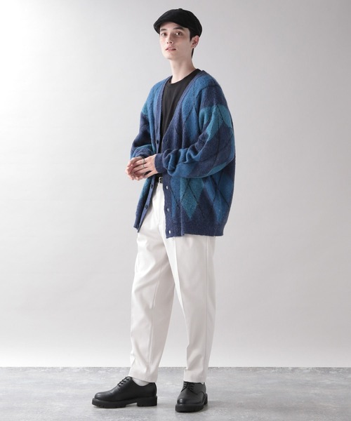 RAGEBLUE（レイジブルー）の「モヘヤアーガイル柄シャギーニットカーディガン（カーディガン/ボレロ・メンズ・ダークグリーン/ブルー/ライトブルー/パープル/イエロー・MEDIUM/LARGE）」の19枚目の写真