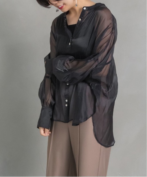 RANDA（ランダ）の「バックリボンシアーシャツ（シャツ/ブラウス・レディース・ブラック/ブラウン/オレンジ・FREE）」の4枚目の写真