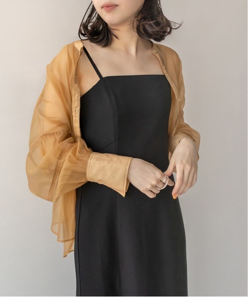 RANDA（ランダ）の「バックリボンシアーシャツ（シャツ/ブラウス・レディース・ブラック/ブラウン/オレンジ・FREE）」の11枚目の写真