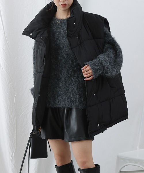 COLONY 2139（コロニートゥーワンスリーナイン）の「ファイバーダウンビッグベスト（ダウンベスト・レディース・ブラック/アイボリー・FREE）」の21枚目の写真