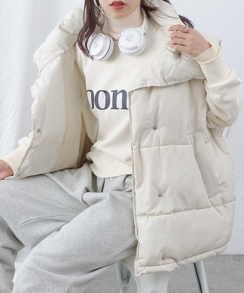 COLONY 2139（コロニートゥーワンスリーナイン）の「ファイバーダウンビッグベスト（ダウンベスト・レディース・ブラック/アイボリー・FREE）」の11枚目の写真