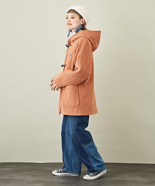 CUBE SUGAR（キューブシュガー）の「無地ウールフィールラグランスリーブフードジャケット（ダッフルコート・レディース・オレンジ/カラフル/ブラウン/グレー系その他/グレイッシュベージュ/ブルー・M）」の12枚目の写真