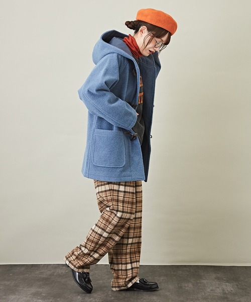 CUBE SUGAR（キューブシュガー）の「無地ウールフィールラグランスリーブフードジャケット（ダッフルコート・レディース・オレンジ/カラフル/ブラウン/グレー系その他/グレイッシュベージュ/ブルー・M）」の16枚目の写真