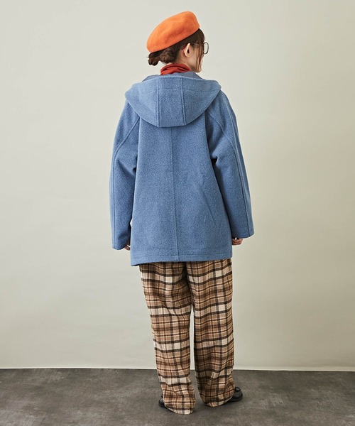 CUBE SUGAR（キューブシュガー）の「無地ウールフィールラグランスリーブフードジャケット（ダッフルコート・レディース・オレンジ/カラフル/ブラウン/グレー系その他/グレイッシュベージュ/ブルー・M）」の17枚目の写真