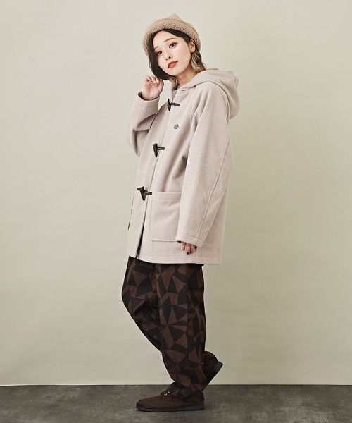 CUBE SUGAR（キューブシュガー）の「無地ウールフィールラグランスリーブフードジャケット（ダッフルコート・レディース・オレンジ/カラフル/ブラウン/グレー系その他/グレイッシュベージュ/ブルー・M）」の21枚目の写真