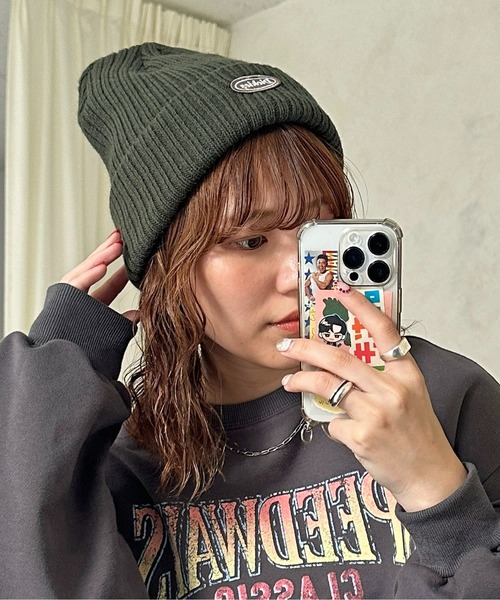 Dickies(ディッキーズ)の「1ポイント刺繍ロゴワッペンニットキャップ(ニットキャップ/ビーニー・メンズ・ブラック/ネイビー/ブラウン/グレー/オフホワイト/カーキ/オレンジ/ブラック系その他/キャメル・FREE)」の6枚目の写真