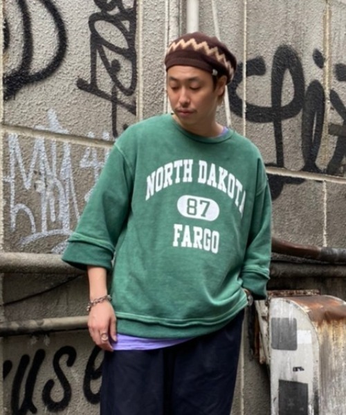 CAL O LINE(キャルオーライン)の「CAL O LINE /キャルオーライン FARGO 87 CUT-OFF SWEAT スウェット(スウェット・メンズ・グリーン/ブラック・M/L/XL)」の2枚目の写真
