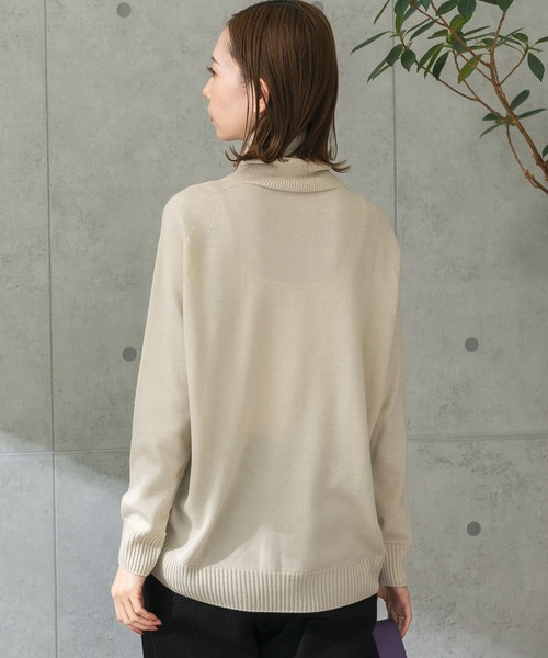 ウォッシャブルホールデザインタートルニット