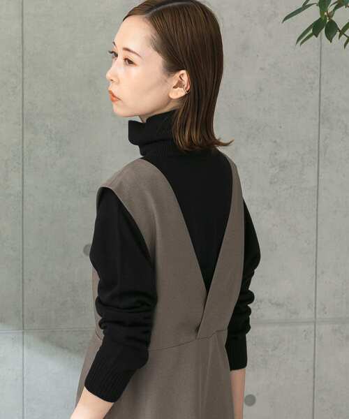 ウォッシャブルホールデザインタートルニット