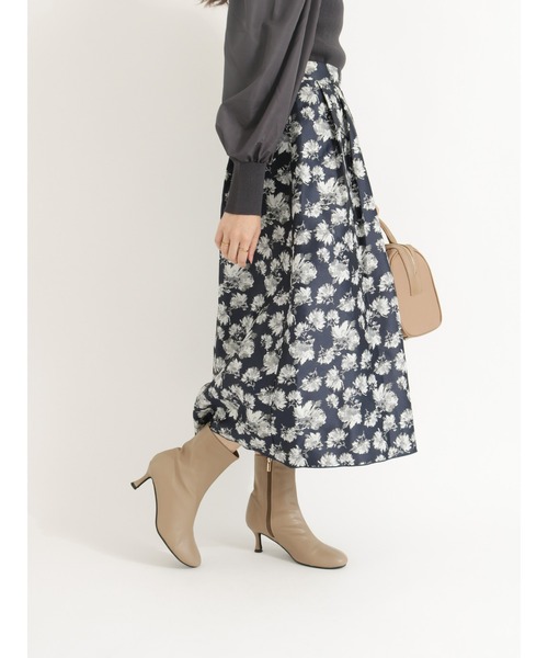 Te chichi（テチチ）の「【貴島明日香コラボ】フラワージャカードリバーシブルスカート（スカート・レディース・ネイビー/ブラック・MEDIUM/SMALL）」の9枚目の写真