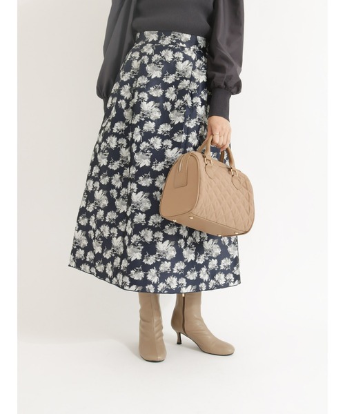 Te chichi（テチチ）の「【貴島明日香コラボ】フラワージャカードリバーシブルスカート（スカート・レディース・ネイビー/ブラック・MEDIUM/SMALL）」の10枚目の写真