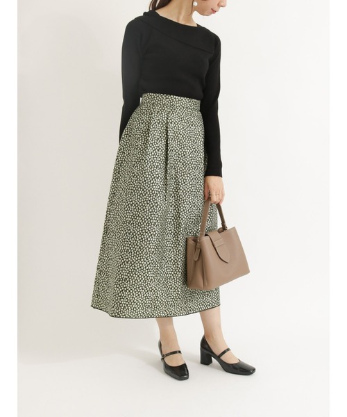 Te chichi（テチチ）の「【貴島明日香コラボ】フラワージャカードリバーシブルスカート（スカート・レディース・ネイビー/ブラック・MEDIUM/SMALL）」の18枚目の写真