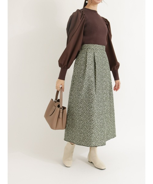 Te chichi（テチチ）の「【貴島明日香コラボ】フラワージャカードリバーシブルスカート（スカート・レディース・ネイビー/ブラック・MEDIUM/SMALL）」の17枚目の写真