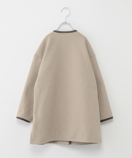 GLOBAL WORK（グローバルワーク）の「パイピングノーカラーコート/295027（ノーカラーコート・キッズ・グレー系その他2/ブラウン系その他4・100cm/110cm/120cm/130cm/140cm/150cm/160cm）」の3枚目の写真