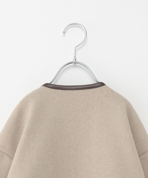 GLOBAL WORK（グローバルワーク）の「パイピングノーカラーコート/295027（ノーカラーコート・キッズ・グレー系その他2/ブラウン系その他4・100cm/110cm/120cm/130cm/140cm/150cm/160cm）」の7枚目の写真