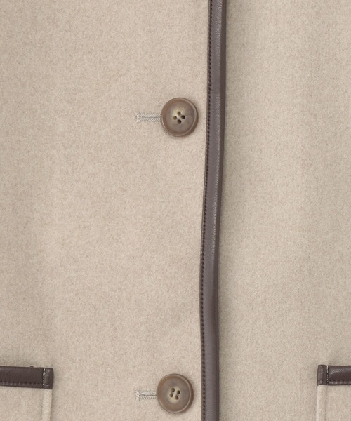 GLOBAL WORK（グローバルワーク）の「パイピングノーカラーコート/295027（ノーカラーコート・キッズ・グレー系その他2/ブラウン系その他4・100cm/110cm/120cm/130cm/140cm/150cm/160cm）」の6枚目の写真