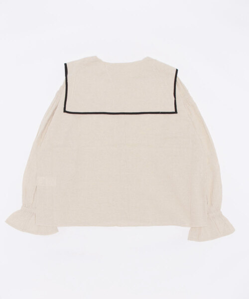 Samansa Mos2（サマンサ モスモス）の「パイピングセーラー襟ブラウス（シャツ/ブラウス・レディース・オフホワイト/チャコール/キナリ・ﾌﾘ-）」の22枚目の写真