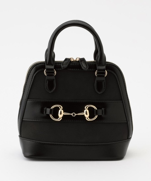 MISCH MASCH（ミッシュマッシュ）の「フロントビットミニバッグ（ハンドバッグ・レディース・ブラック/ブラウン/ホワイト×ブラック・FREE）」の3枚目の写真