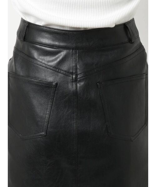 EVRIS（エヴリス）の「ディープスリットフェイクレザースカート（スカート・レディース・ブラック/アイボリー・SMALL/MEDIUM）」の19枚目の写真