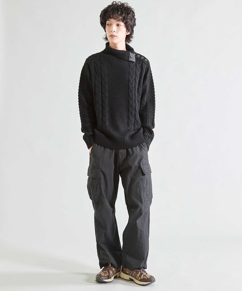 UNION STATION（ユニオンステーション）の「ドクターネックケーブルニット（ニット/セーター・メンズ・ホワイト/ブラック/ブラウン/ブルー/ボルドー/グレー/マスタード・LL/M/L）」の17枚目の写真