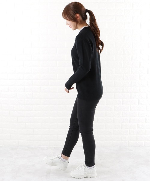 Lace Ladies(レースレディース)の「レースモックネックニットプルオーバー(ニット/セーター・レディース・ブラック/モカ/ベージュ/ネイビー・FREE)」の18枚目の写真