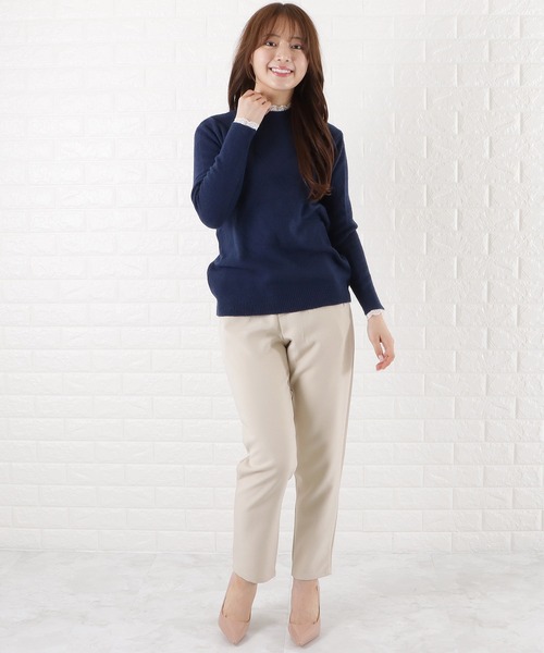 Lace Ladies(レースレディース)の「レースモックネックニットプルオーバー(ニット/セーター・レディース・ブラック/モカ/ベージュ/ネイビー・FREE)」の10枚目の写真
