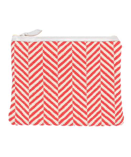 ROSE BUD（ローズバッド）の「(COSMIQUE GLOBAL)CB-13-1188 HERRINGBONE CLUTCH（クラッチバッグ・レディース・グレー/グリーン/オレンジ・ONE SIZE）」の3枚目の写真