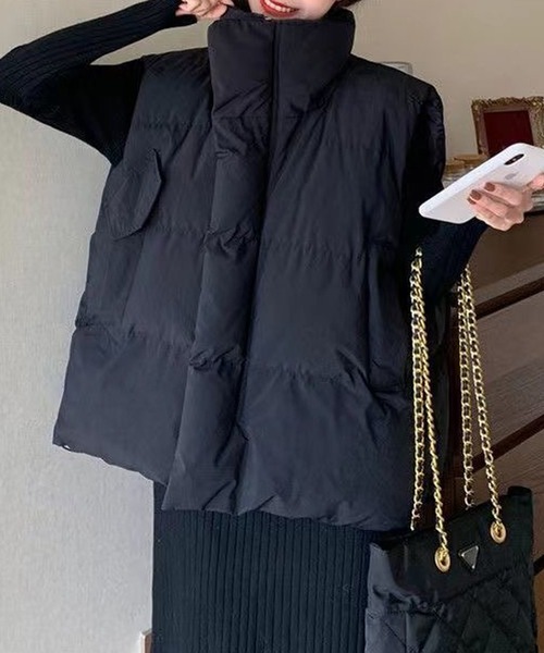 AsRiRe(アスリレイ)の「【AsRiRe】スタンドネック 中綿ベスト(ダウンベスト・レディース・ブラック/アイボリー/グレー・M)」の16枚目の写真