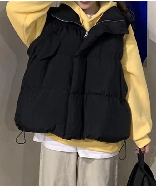 AsRiRe(アスリレイ)の「【AsRiRe】スタンドネック 中綿ベスト(ダウンベスト・レディース・ブラック/アイボリー/グレー・M)」の13枚目の写真