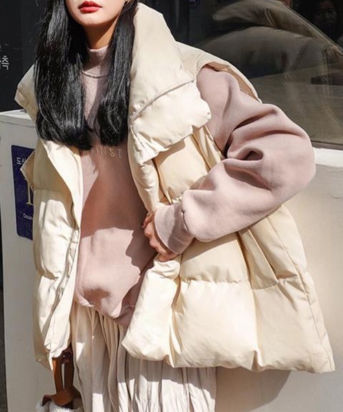 AsRiRe(アスリレイ)の「【AsRiRe】スタンドネック 中綿ベスト(ダウンベスト・レディース・ブラック/アイボリー/グレー・M)」の14枚目の写真