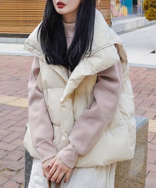 AsRiRe(アスリレイ)の「【AsRiRe】スタンドネック 中綿ベスト(ダウンベスト・レディース・ブラック/アイボリー/グレー・M)」の18枚目の写真