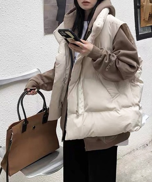 AsRiRe(アスリレイ)の「【AsRiRe】スタンドネック 中綿ベスト(ダウンベスト・レディース・ブラック/アイボリー/グレー・M)」の11枚目の写真