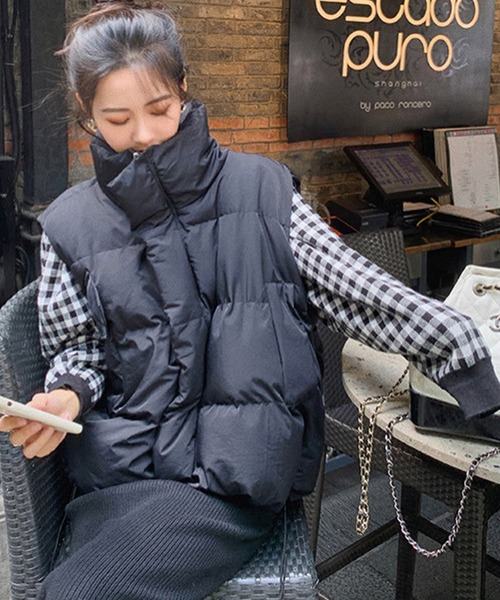 AsRiRe（アスリレイ）の「【AsRiRe】スタンドネック 中綿ベスト