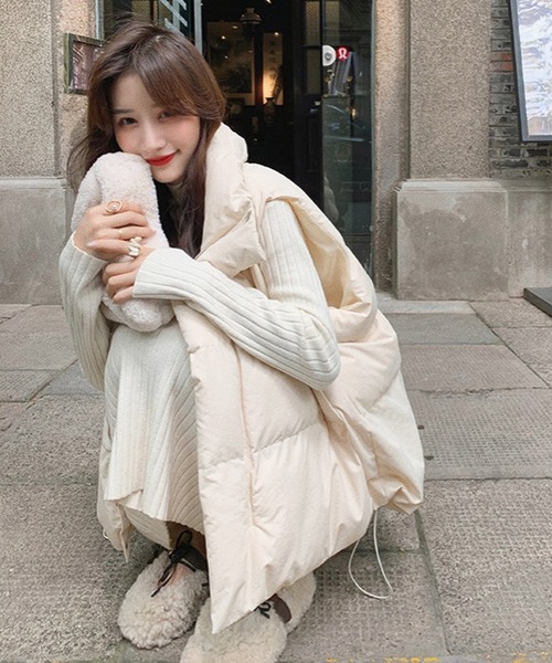 AsRiRe(アスリレイ)の「【AsRiRe】スタンドネック 中綿ベスト(ダウンベスト・レディース・ブラック/アイボリー/グレー・M)」の15枚目の写真