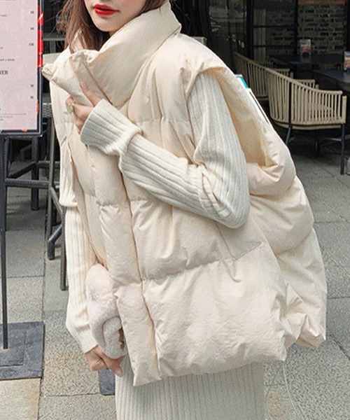 AsRiRe(アスリレイ)の「【AsRiRe】スタンドネック 中綿ベスト(ダウンベスト・レディース・ブラック/アイボリー/グレー・M)」の19枚目の写真